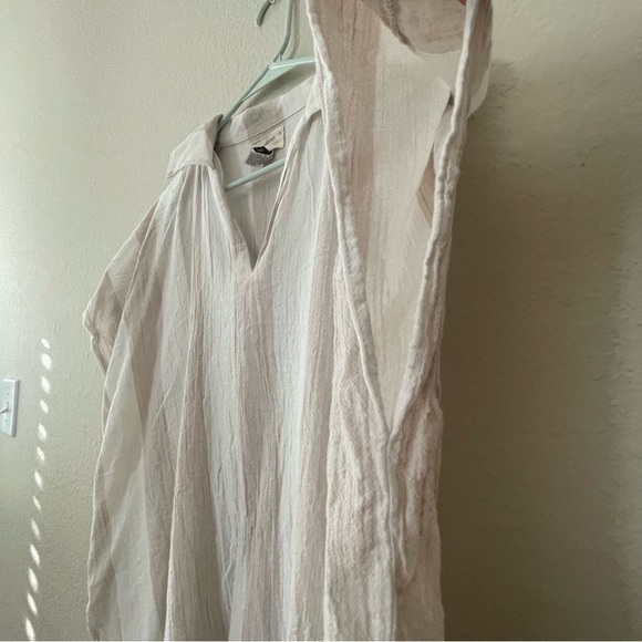 Universal Thread coverup one size 100% cotton  neutral striped throw over - Picture 4 of 7